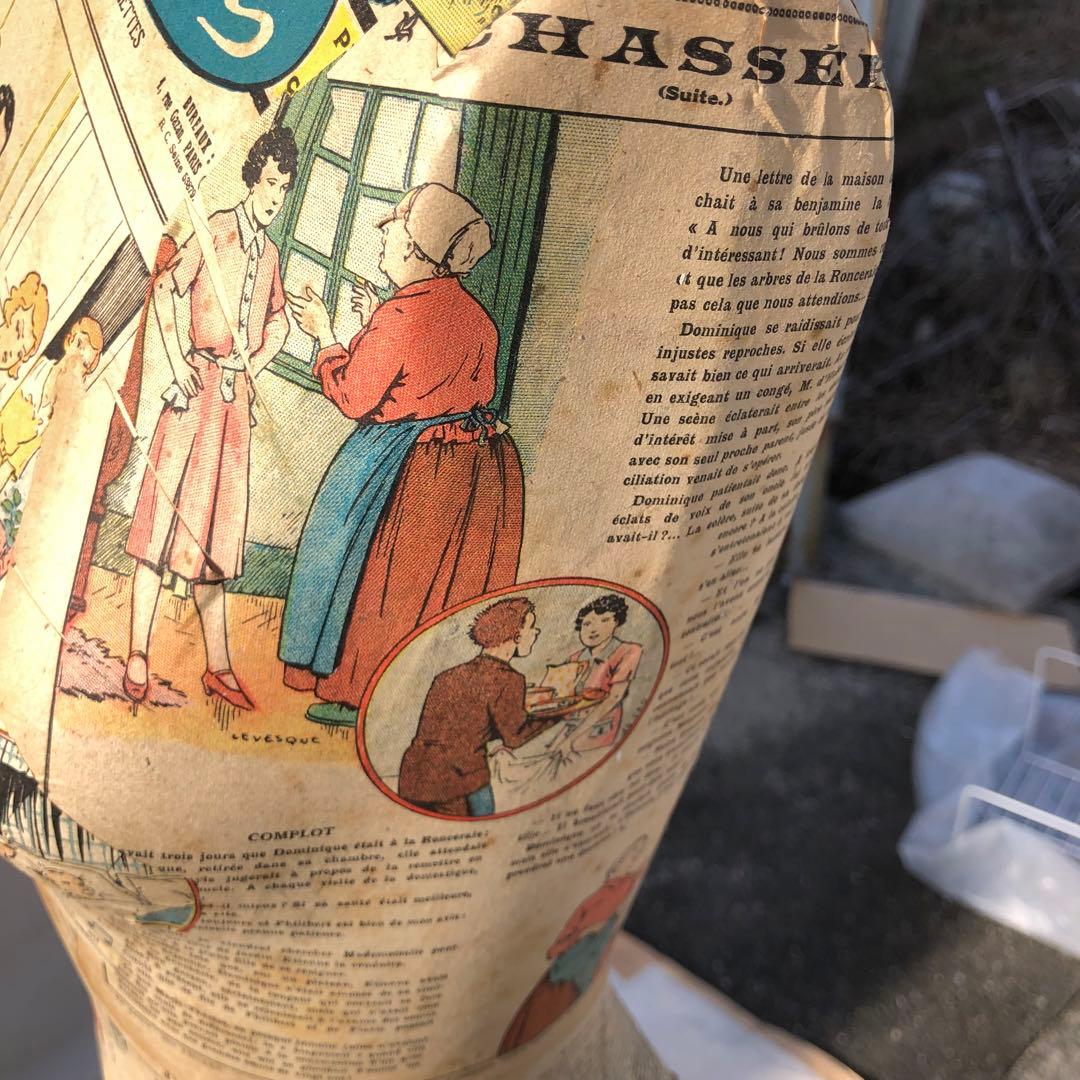 夢八トルソー　フランスの少女紙貼ったトルソー マネキンボディーコミックアート②