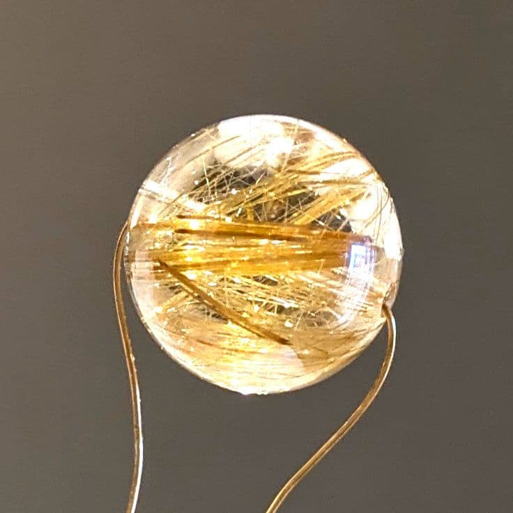 【金運】ゴールドルチルクォーツ　天然石　パワーストーン【鑑別書付】ハイクラス