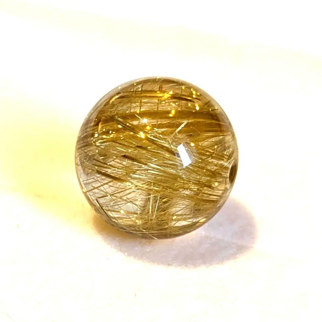 【金運】ゴールドルチルクォーツ　天然石　パワーストーン【鑑別書付】ハイクラス