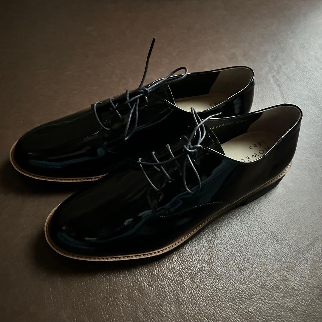 【新品】マーガレットハウエルレースアップシューズ 25.5cm黒　卒業式入学式