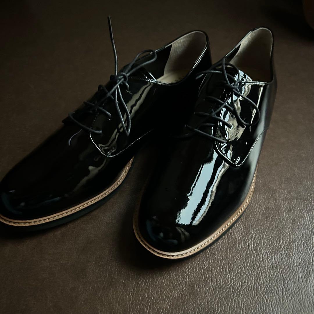 【新品】マーガレットハウエルレースアップシューズ 25.5cm黒　卒業式入学式