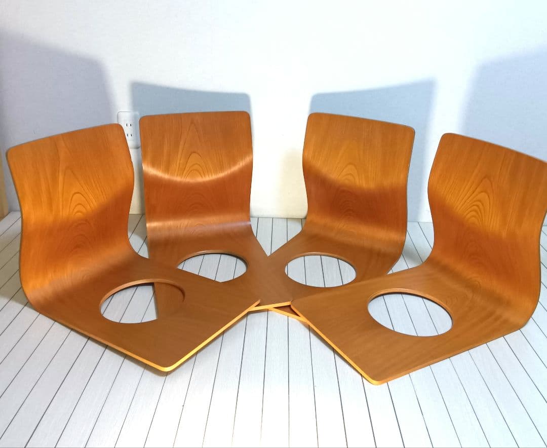 天童木工　高級座椅子　4脚セット　曲げ木