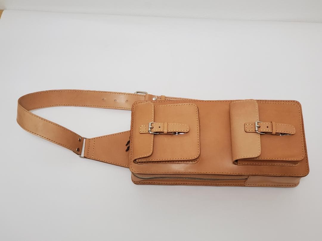 ベビち さんオーダー　ショルダーバック　ハンドメイド　ヌメ革　レザークラフト