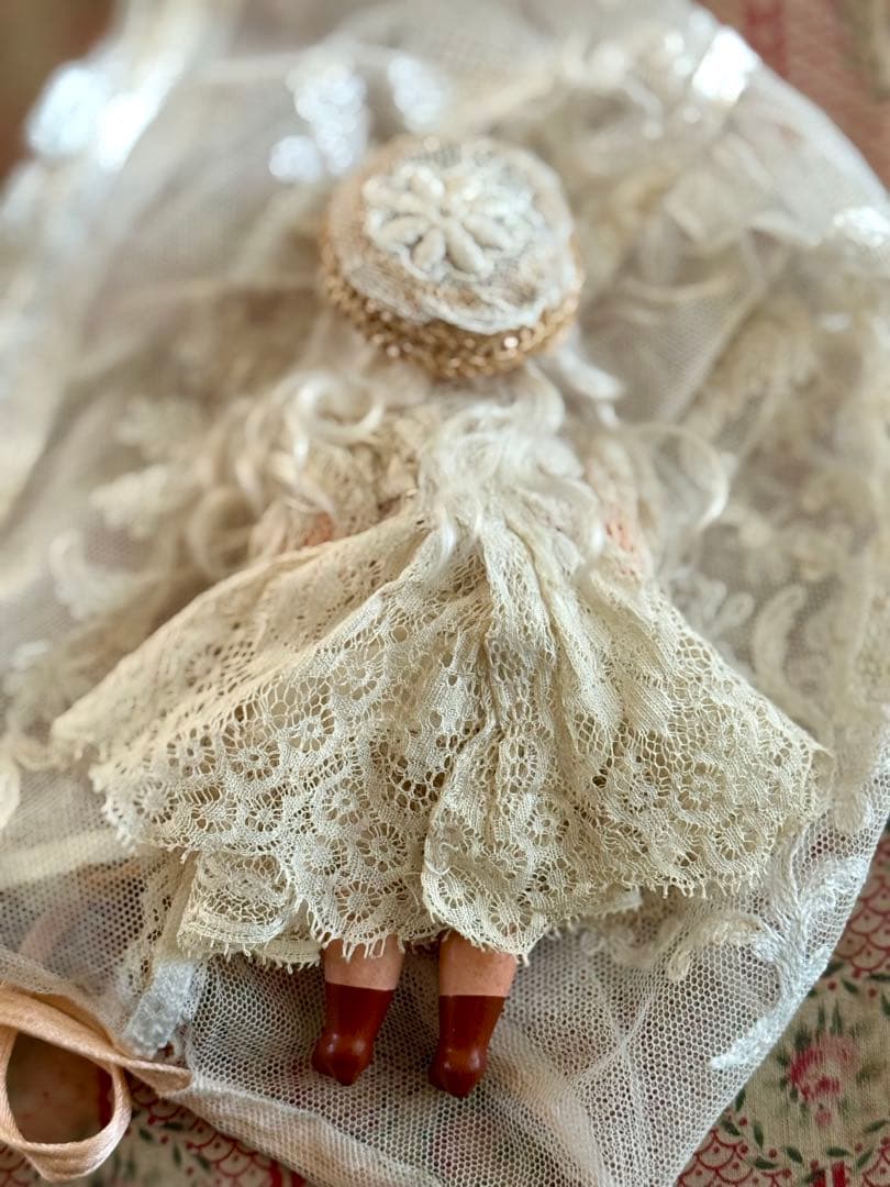フランス　アンティーク　ユニフランスミニョネットドール1910年オリジナルドレス