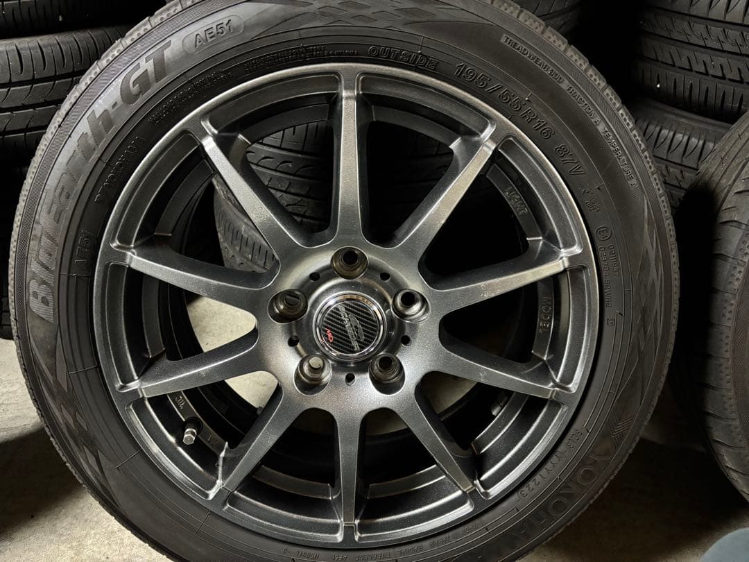 ヨコハマ ブルーアースGT 195/55R16 タイヤ MIDホイールセット