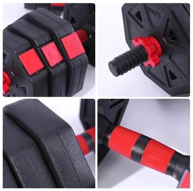 【角型プレート】計50kg バーベルにもなるダンベル 25kg×2個セット A5