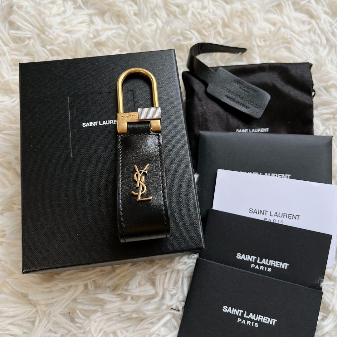 希少✨SAINT LAURENT PARIS YSLロゴレザーキーリング