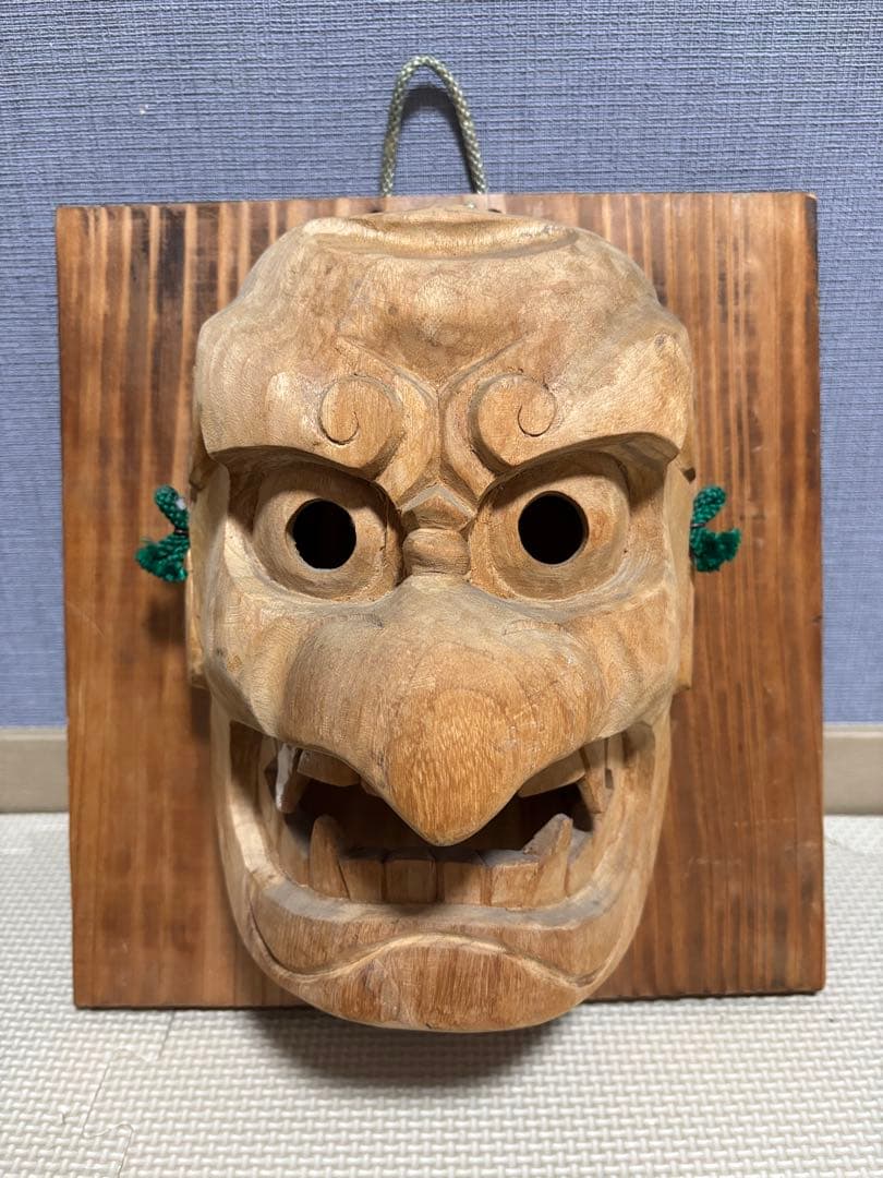 【縁起物】高千穂神楽面　木彫　能面　お面