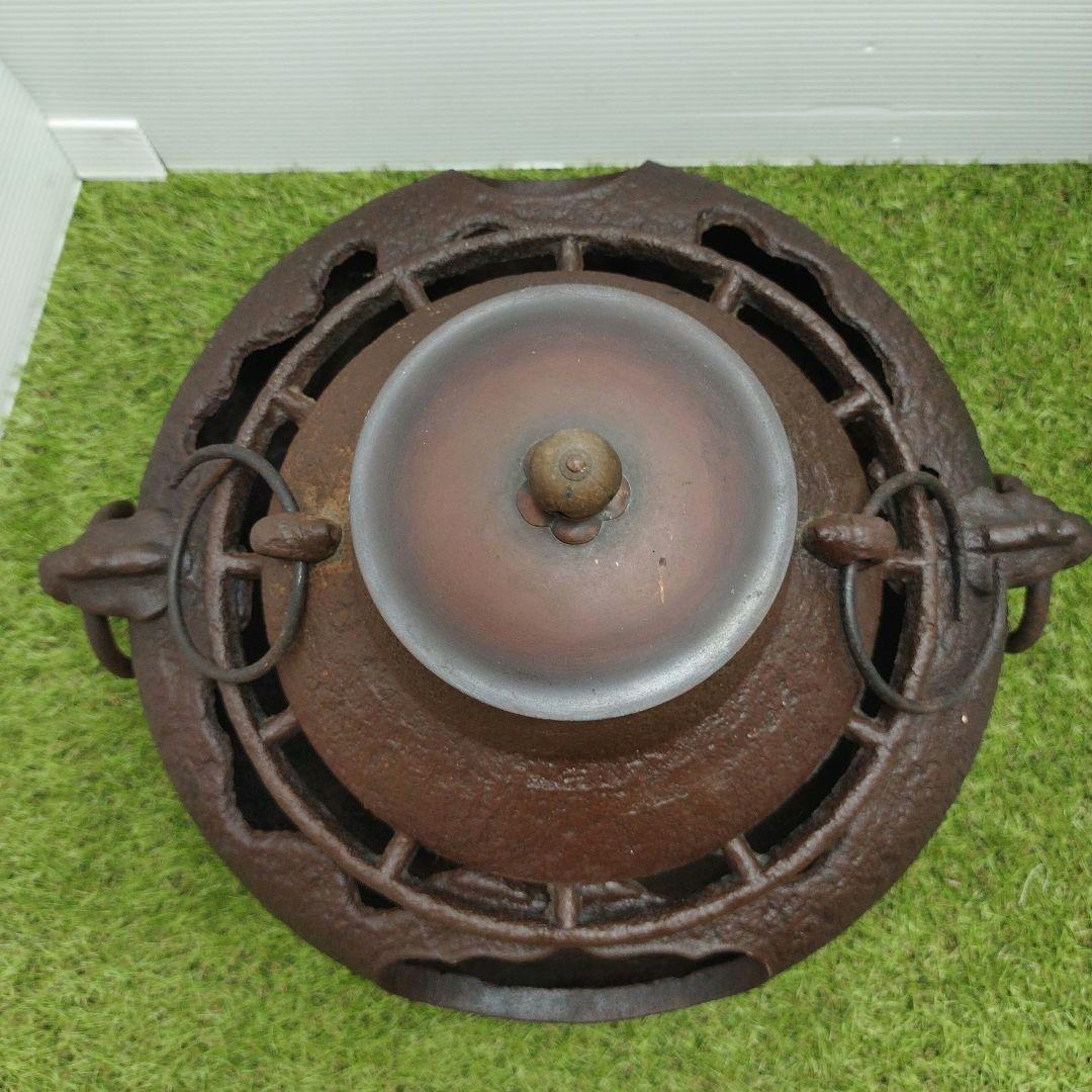 骨董品 南部鉄器 風炉 風炉釜 茶道具 煎茶道具 車軸釜 火鉢