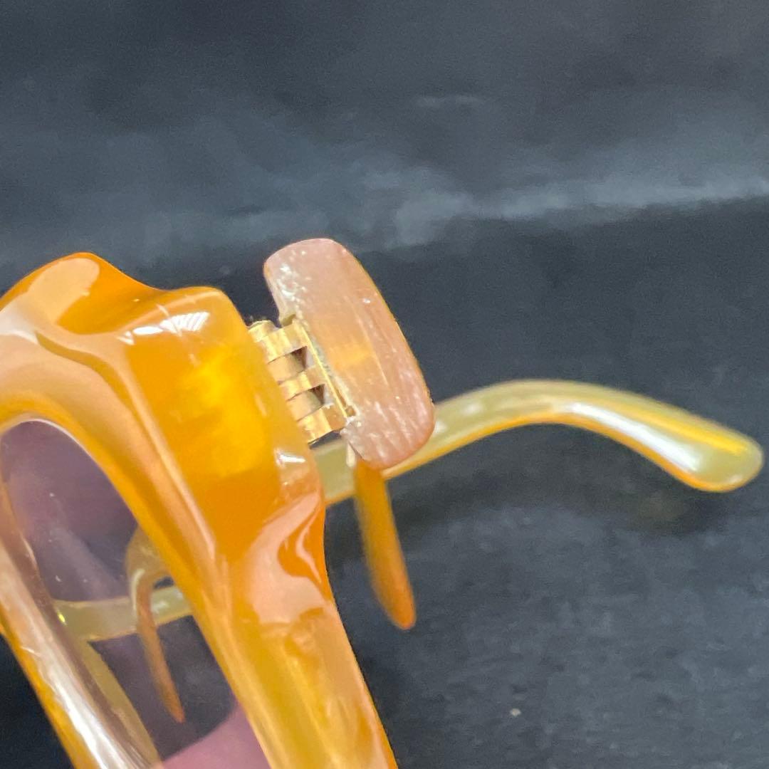 本白鼈甲　K18刻印金具厚手極上手眼鏡　ケース付　東Y7-1226☆1Fチヒオニ