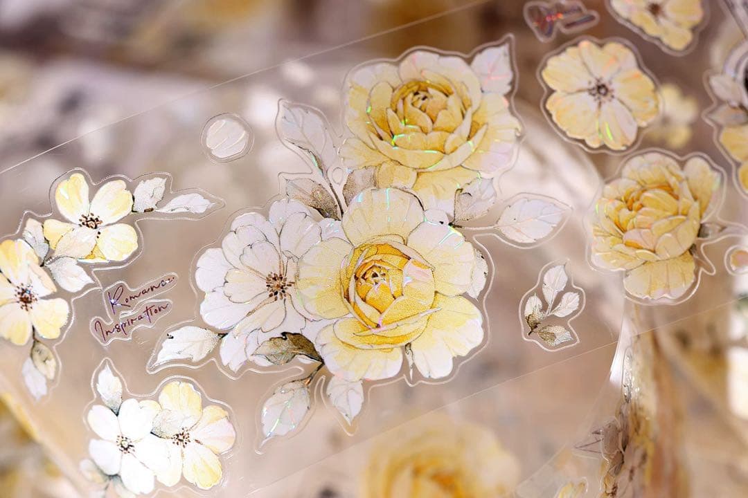 ⭐️SALE⭐️小白家文創《黄玫瑰》海外マスキングテープ マステ 【2745】