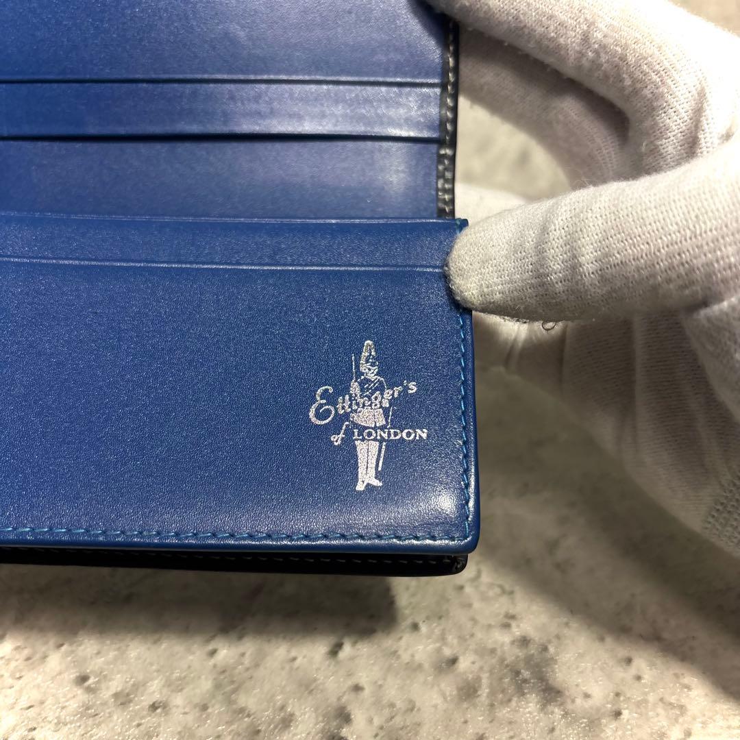 【凪！】ETTINGERエッティンガー名刺入れ カードケース レザー 紺