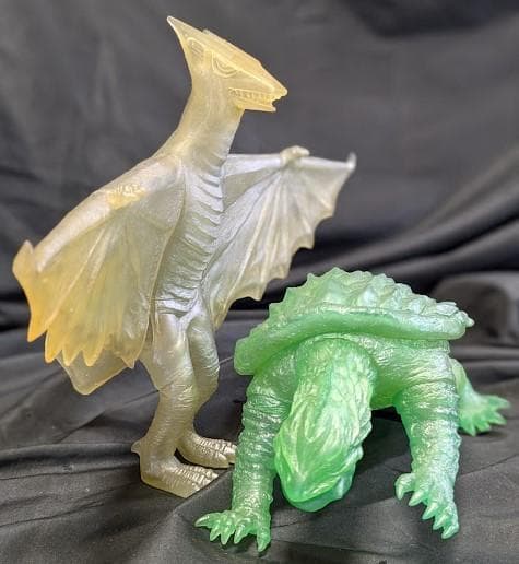 昭和ガメラ＆ギャオス（エクスプラス）クリア成型ソフビ２体セット