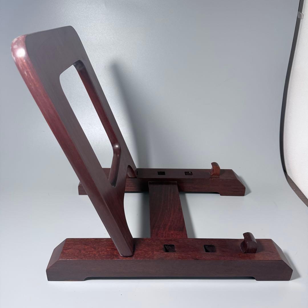 高級皿立て　2点　大皿用　尺皿以上　展示　天然木　職人手作り