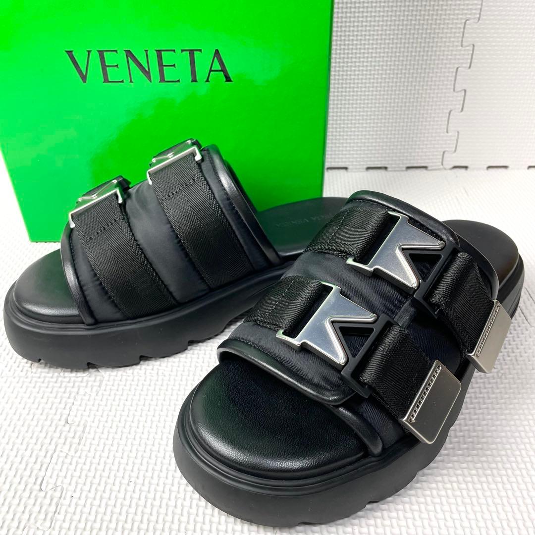 未使用級　ボッテガヴェネタ　フラッシュサンダル　レザー　厚底　ベルト　約24cm