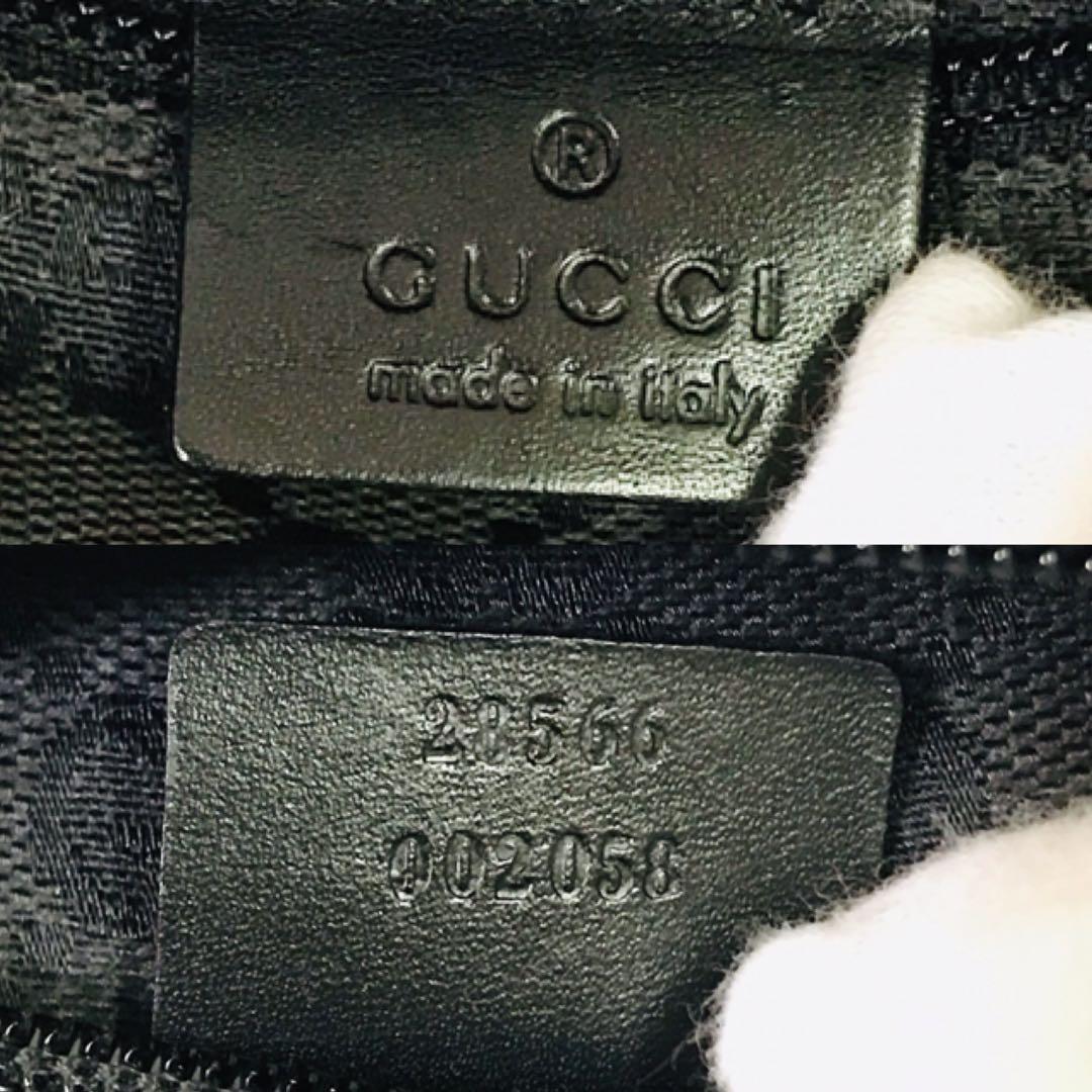 【美品】グッチ ウエストポーチ GG柄 キャンバス ブラック ウエストポーチ