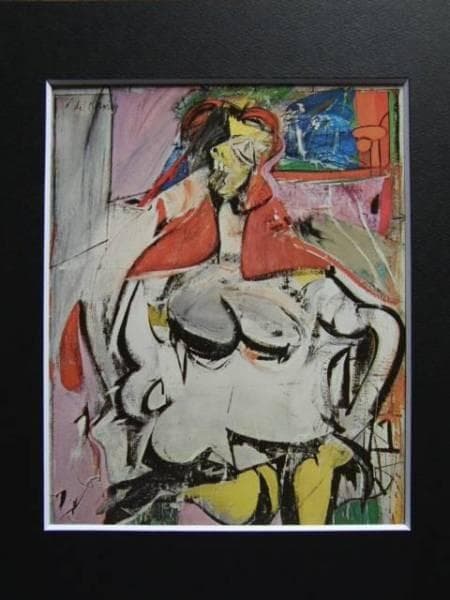 ヴィレム・デ・クーニング、女、希少画集画、新品額装付