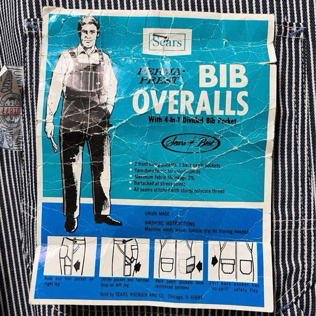 70s DEAD STOCK sears オーバーオール ヒッコリーストライプ