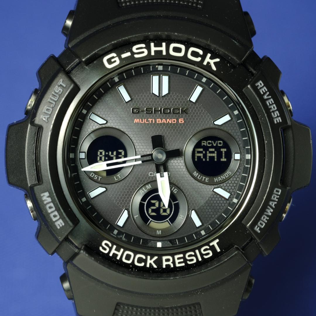 【良品】G-SHOCK AWG-M100SBC 電波ソーラー 黒系(206)