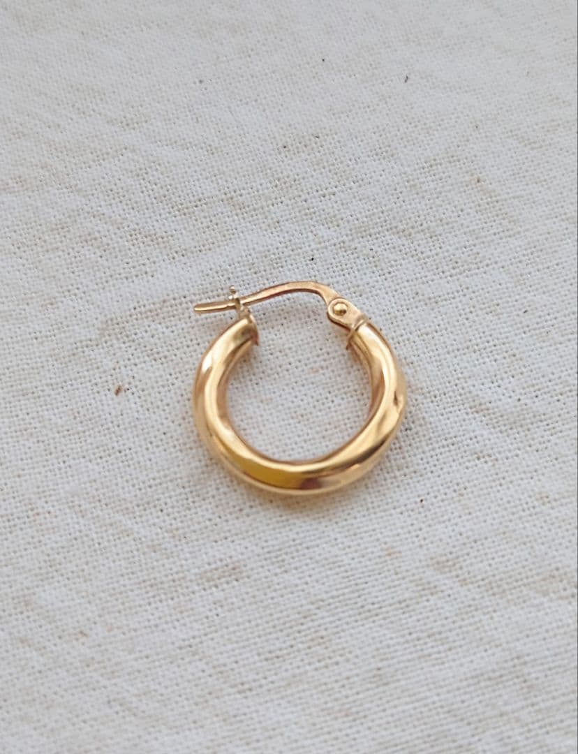 K18 イタリアンジュエリー フープピアス シングル 片耳