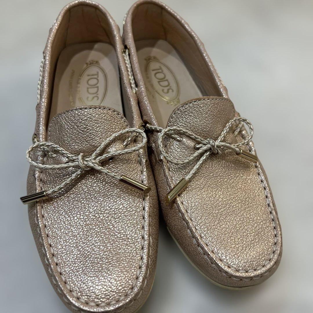 【美品】TOD'S トッズ ゴンミーニ ドライビングシューズ ピンク 38