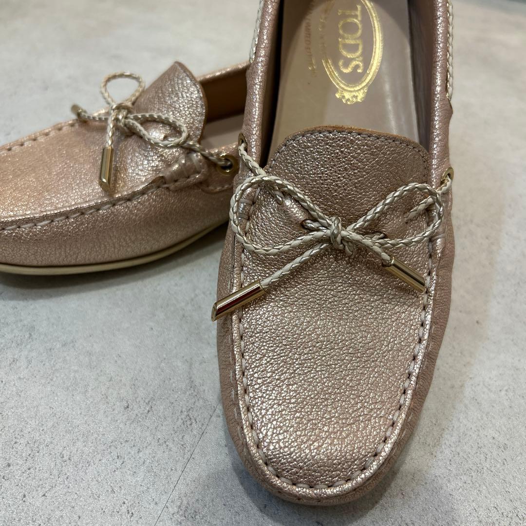 【美品】TOD'S トッズ ゴンミーニ ドライビングシューズ ピンク 38