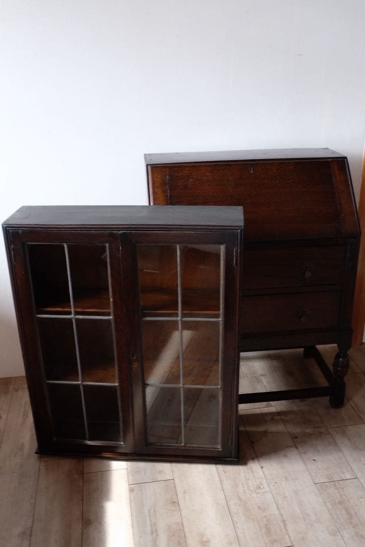 イギリス アンティーク 家具 ビューロー1930 オーク材キャビネット 店舗什器