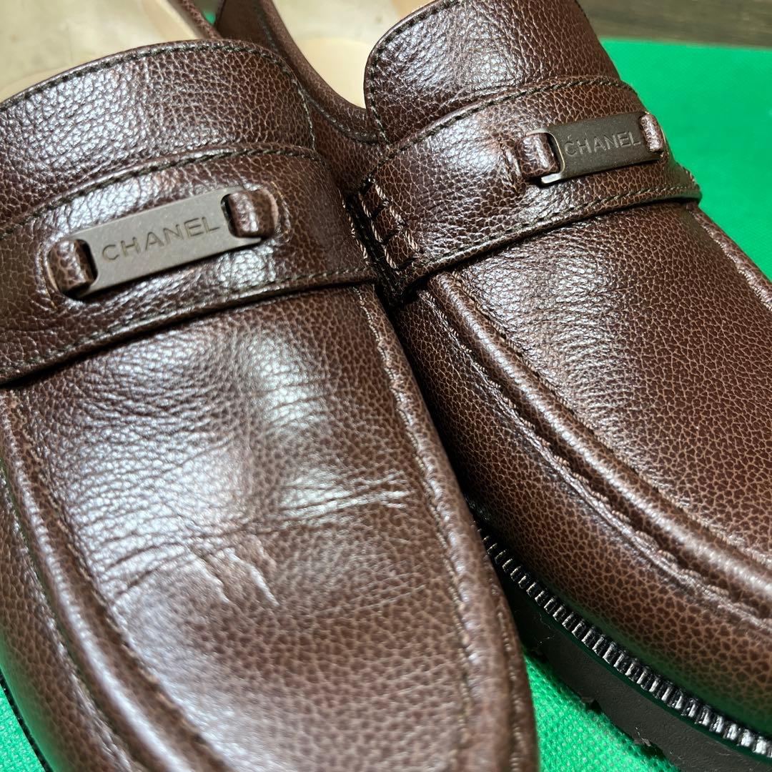 CHANEL ブラウンレザー ローファー 23.0cm