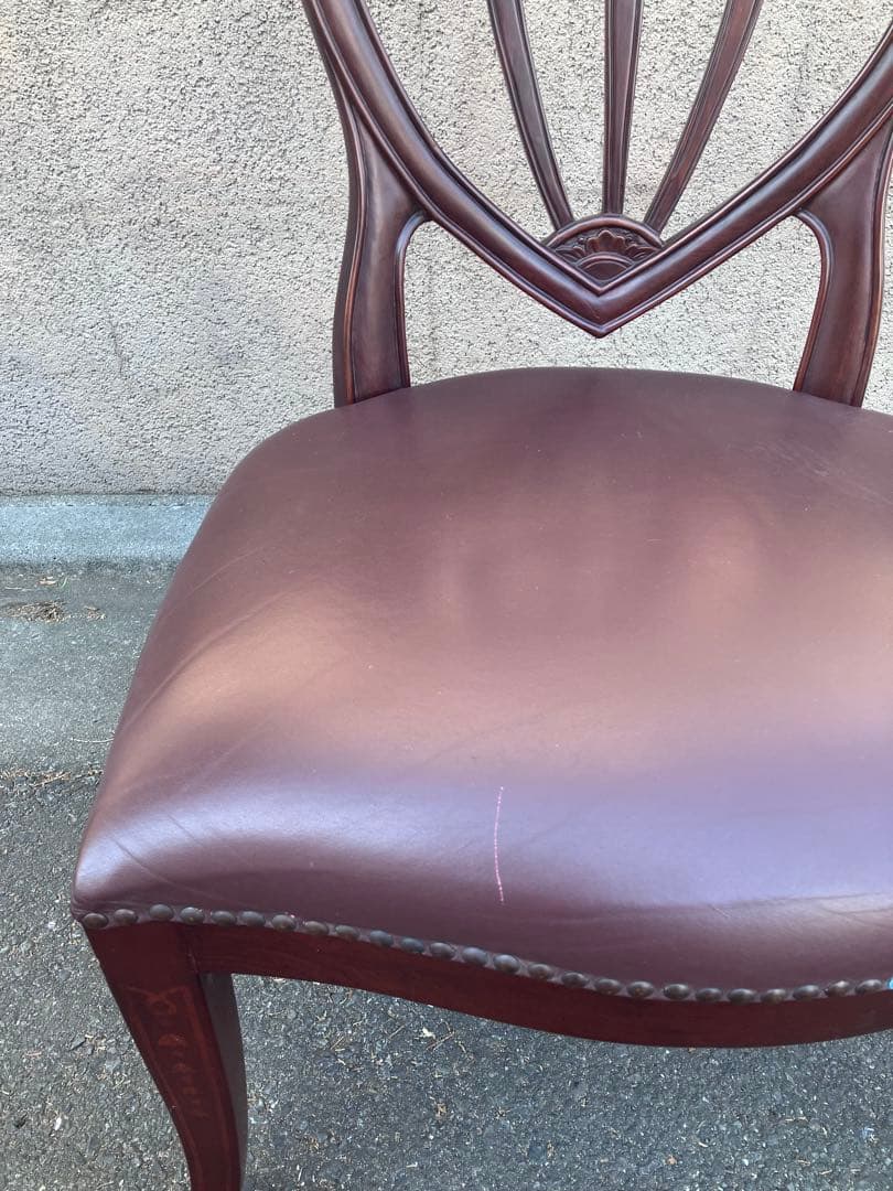 イギリス 本革ビンテージチェアー プレート刻印有り逸品