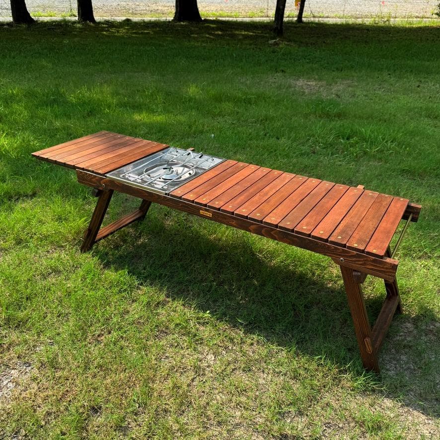 折りたたみローテーブル 真鍮シェラカップ掛け＆真鍮ビス igtテーブル