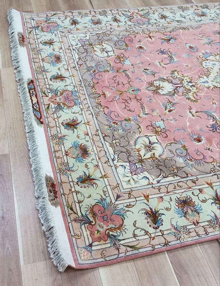 専用Y3054 ペルシャ絨毯 タブリーズ産 ザレザデ工房 ウール 手織り 3m