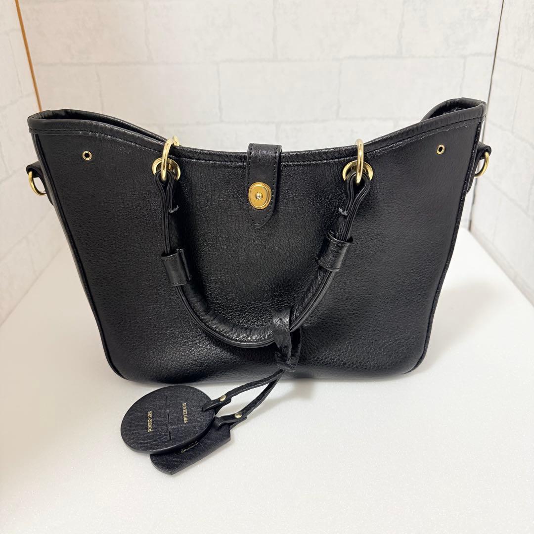 新品同様 ポーター ミニアチュール 2way ハンドバッグ ブラック レザー