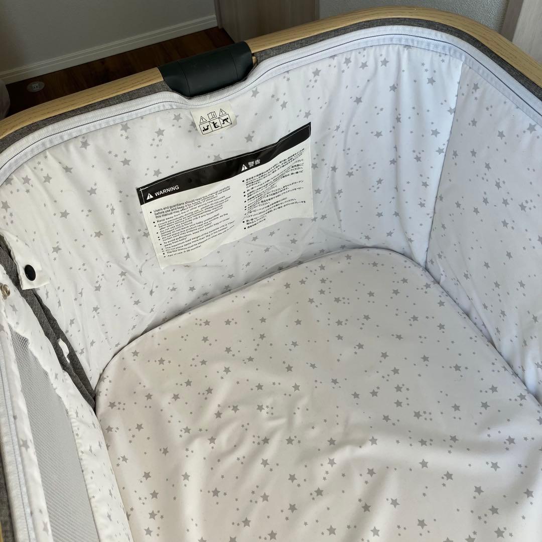 HZDMJ ベビーベット グレー　マット付き