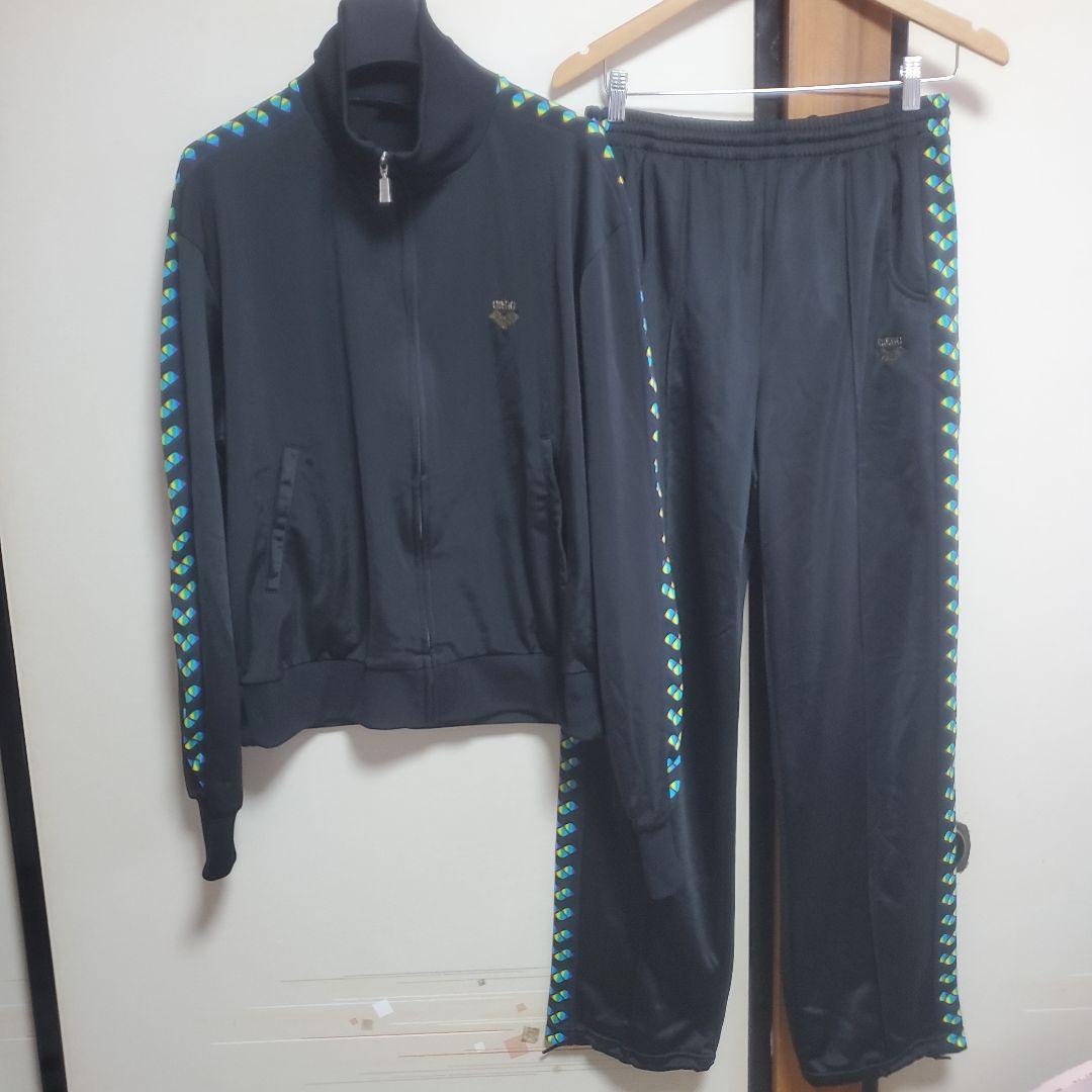 【美品】arena　トラックジャケット&パンツ　ブラック　日本製　L&XLサイズ