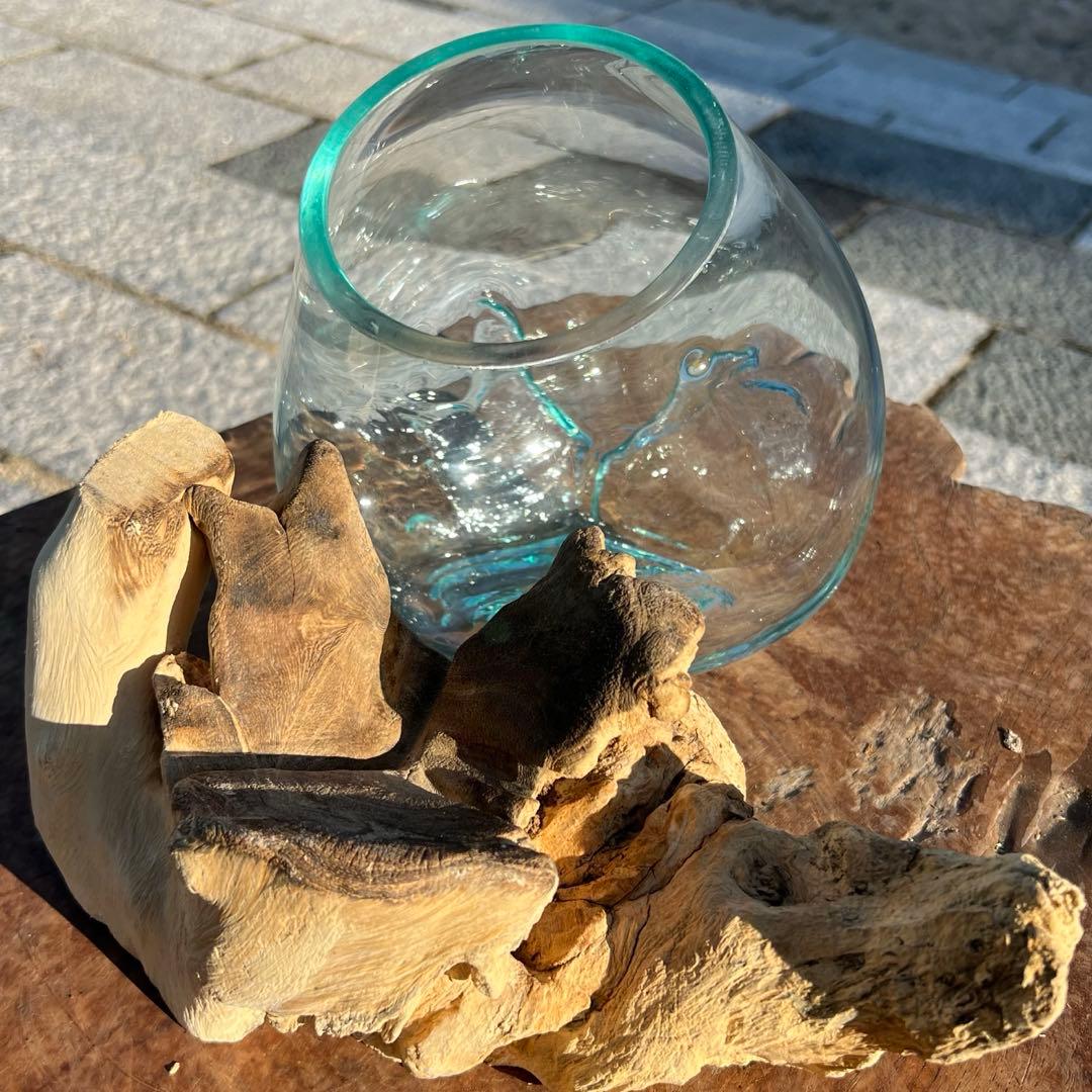 流木ガラスオブジェW18A 花瓶 金魚鉢 ガーデニング テラリウム 観賞魚 容器