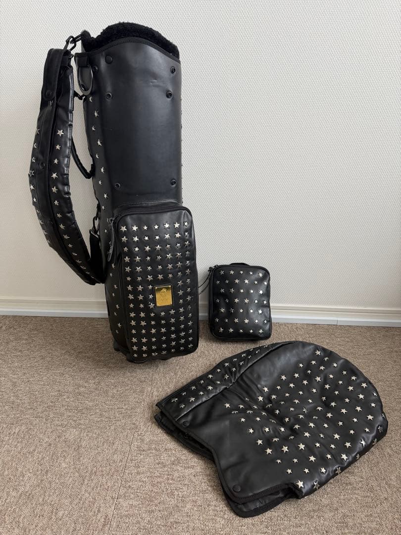 V12 STAR STUDS キャディバッグ　超希少なブラック&シルバースター