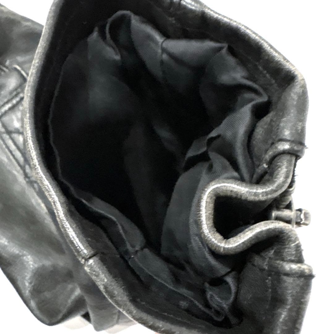 RALPH LAUREN ライダースジャケット ビンテージ加工 ブラック M 革