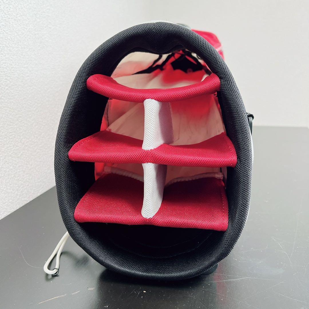 テーラーメイド ゴルフ スタンド キャディバッグ 軽量 5分割 9型相当赤白 黒