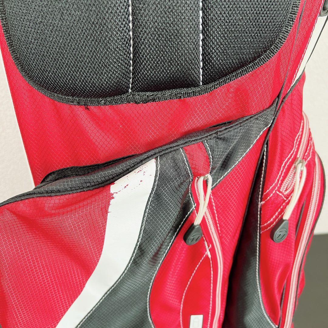 テーラーメイド ゴルフ スタンド キャディバッグ 軽量 5分割 9型相当赤白 黒