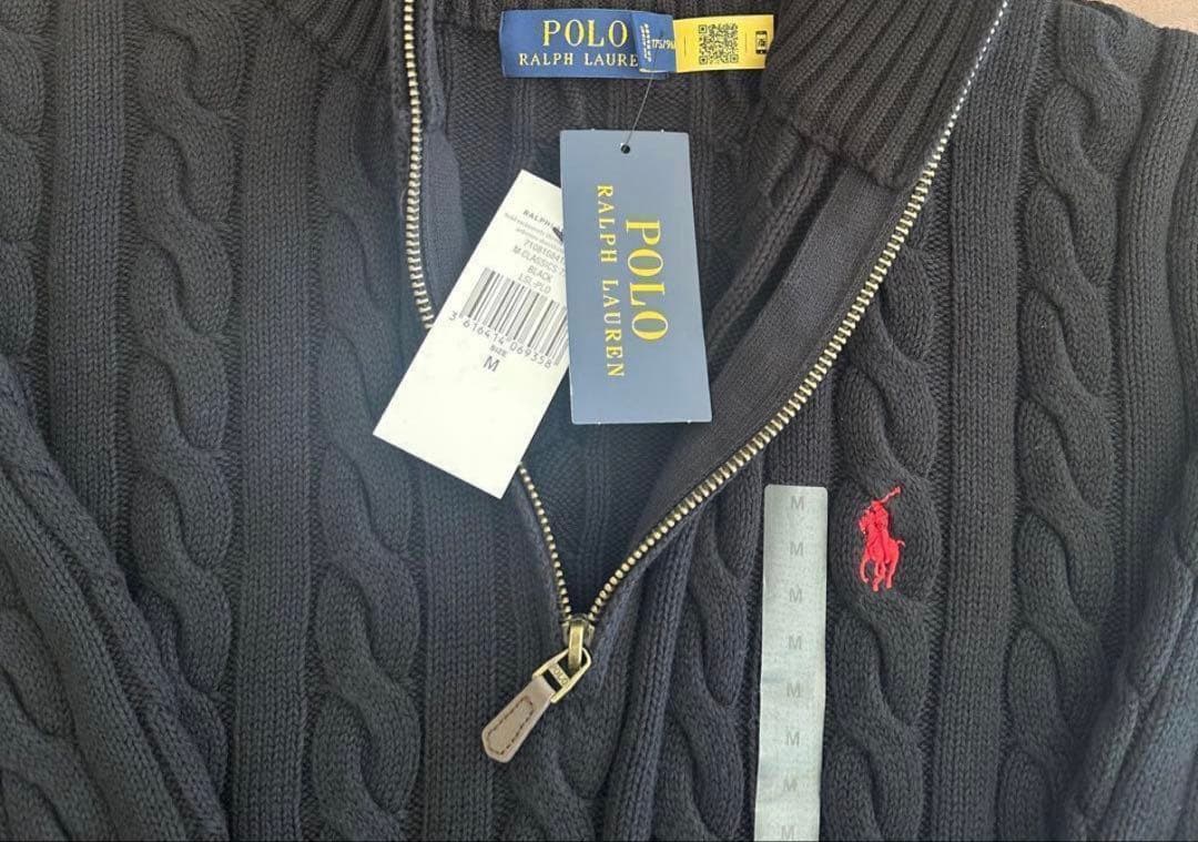 POLO RALPH LAUREN ケーブルニット ハーフジップ メンズ M