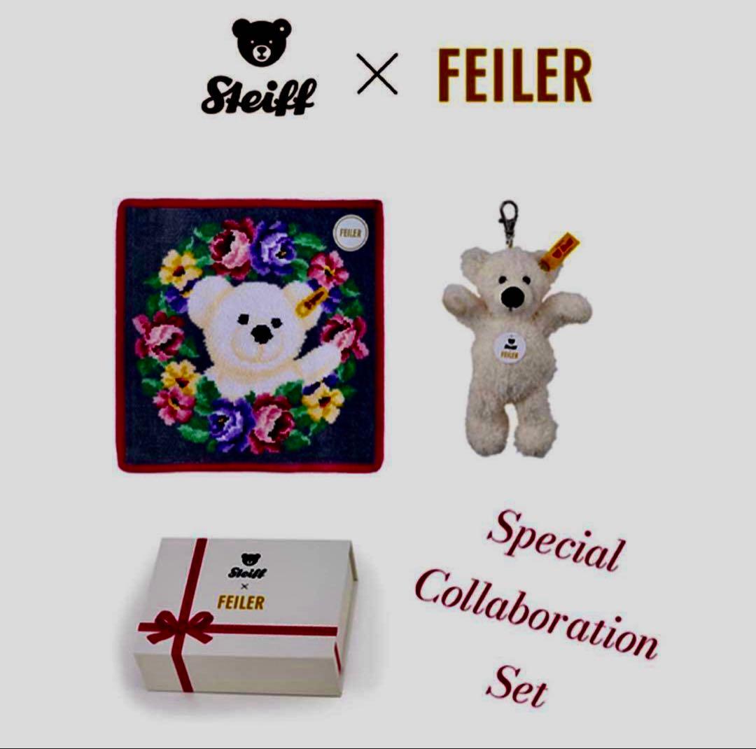 未開封　日本橋三越　FEILER　ハンカチ　steiff　テディベア
