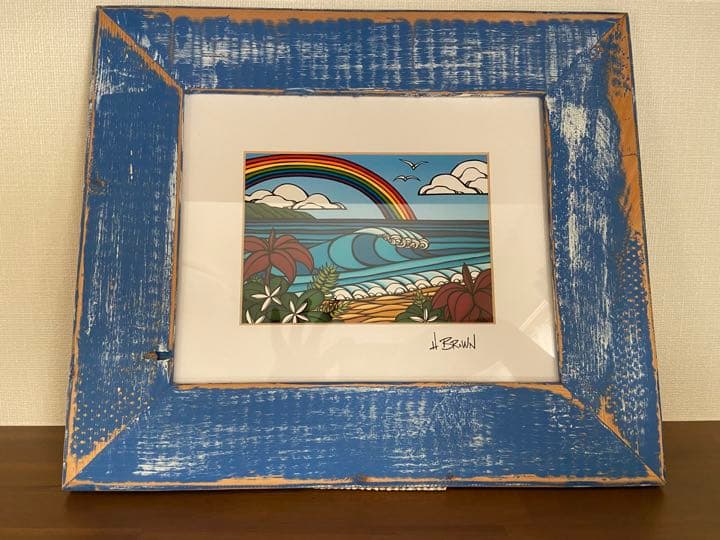 ビーチの絵　ヘザーブラウン