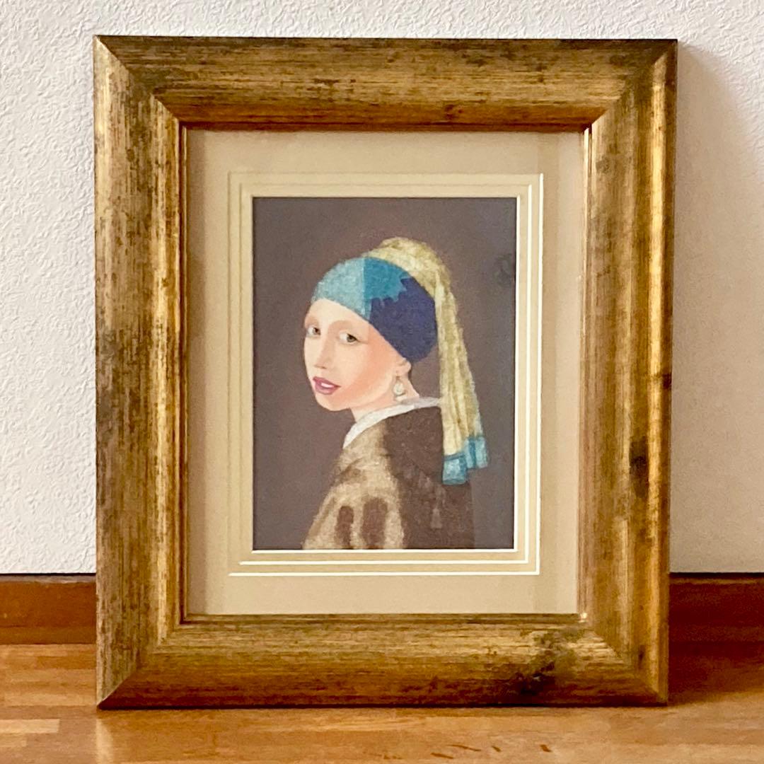 真珠の耳飾りの少女 フェルメール 貴石画 ジュエリー ピクチャー 絵画 宝石画