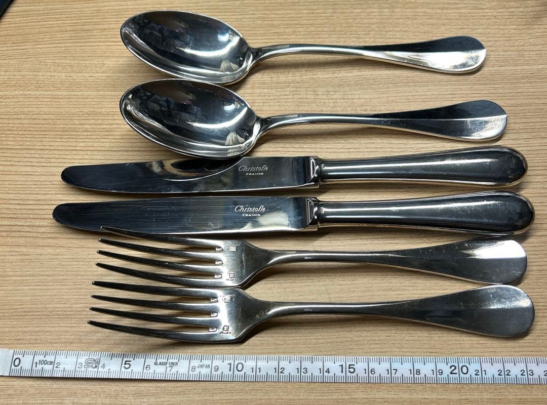 美品　クリストフル　ディナーナイフ　スプーン　フォーク　２組
