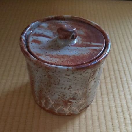 A 29     茶道    水指   鼠志野・加藤鐐作  ( 未使用品 )