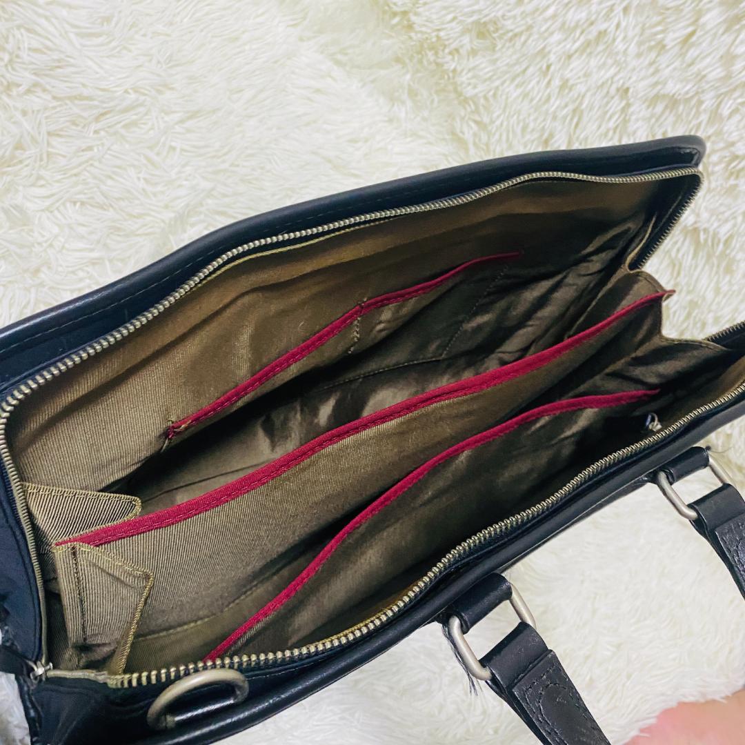 ポールスミス ストライプ ビジネスバッグ ブリーフケース　ブラック　A4可