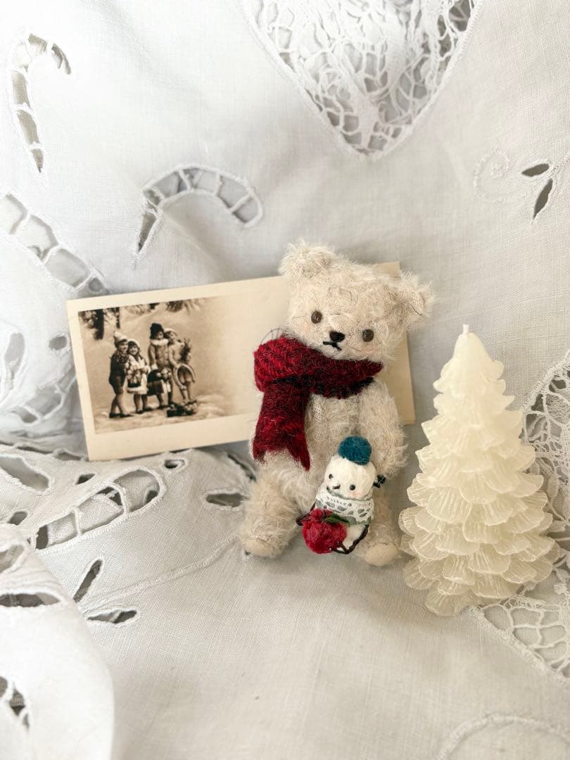 ちびくまcocolilou モヘアの小さなテディベア