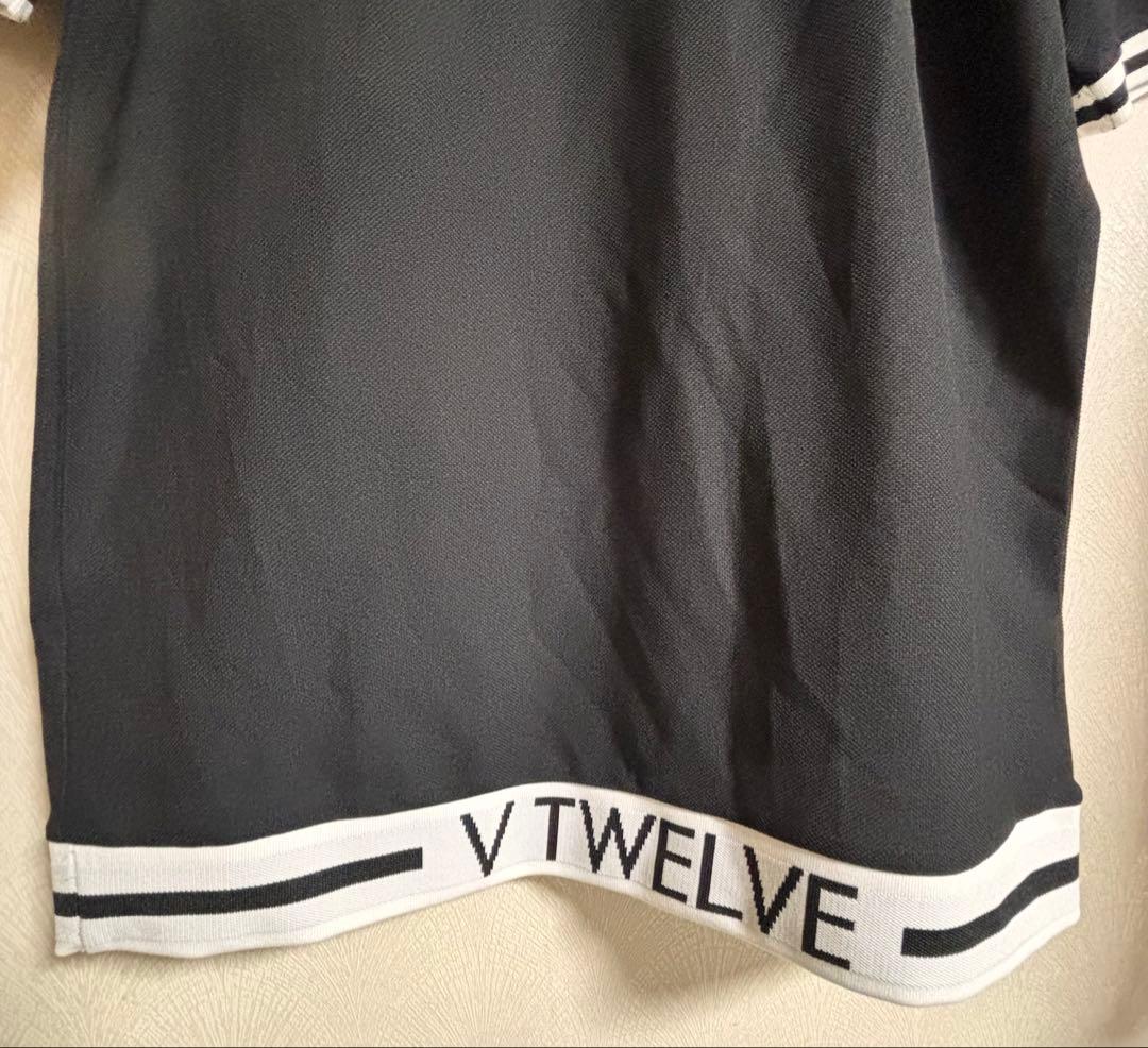 V12 LIB OUT POLOゴルフウェア ポロシャツ 半袖 黒 XL
