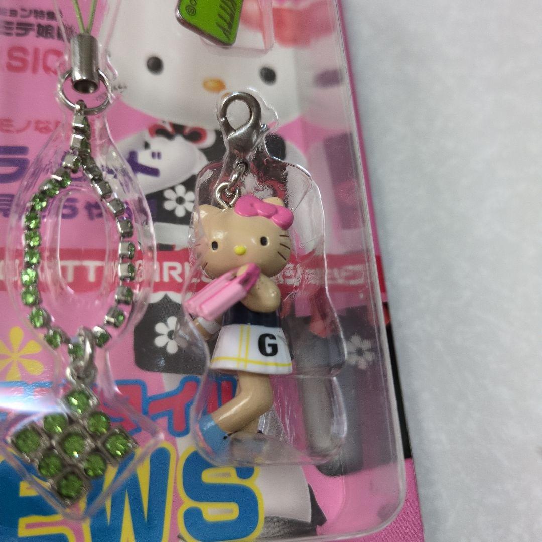 キティ　ラインストーンストラップ　新品未開封　2003年 日焼けキティ　ギャル