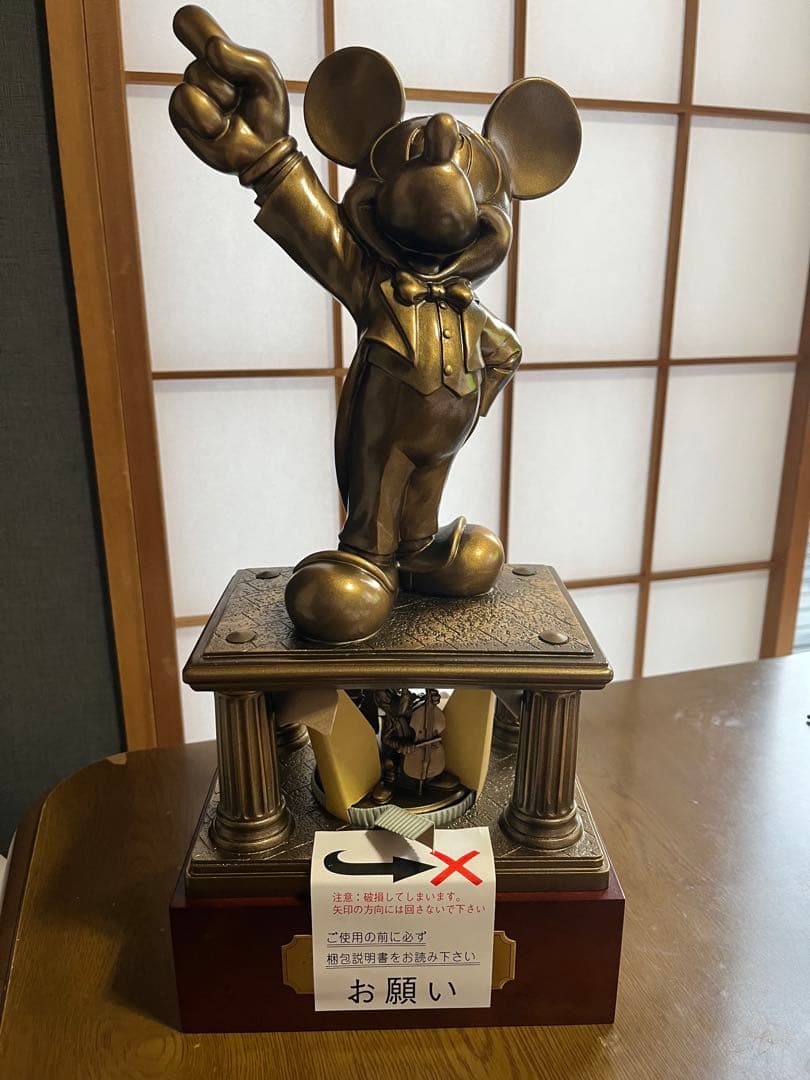 【未使用】第一生命の非売品　ディズニー　ミッキーコンサート　ブロンズ像オルゴール
